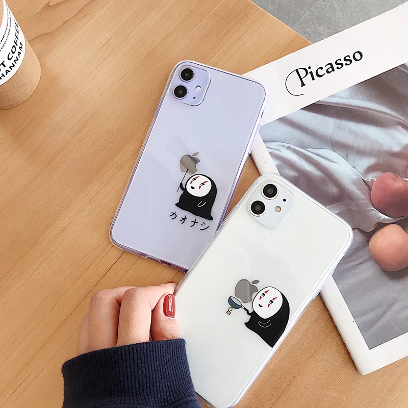 Японский чехол с рисунком из аниме Kaonashi Унесенные призраками для iphone 7 11 8 plus XS MAX XR