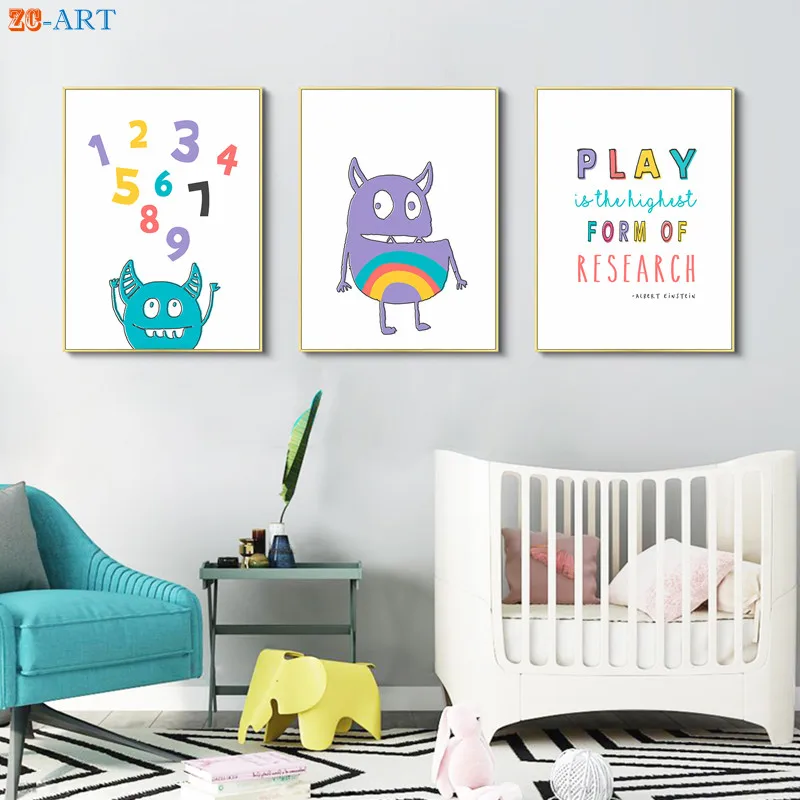 Радужные цитаты плакаты Детские картинки с цифрами алфавита образовательные