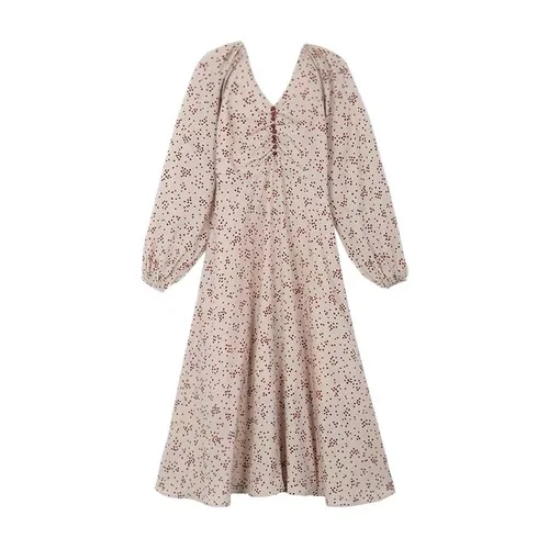 

Korean Fashion 2019 New Floral Dress Casual A-line Brief Dresses Single Breasted High Waist Vintage Summer Dress