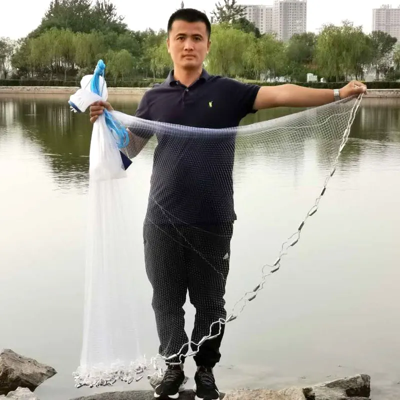 2.4m3.0m3.6m Fishing Casting Net American Acyclic Steel Pendant Small Mesh Trap For Fish Network Goods Tire Line Small Mesh Cast