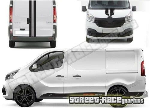 

Виниловые наклейки в полоску SWB или LWB для x8 Renault Trafic FULL 010