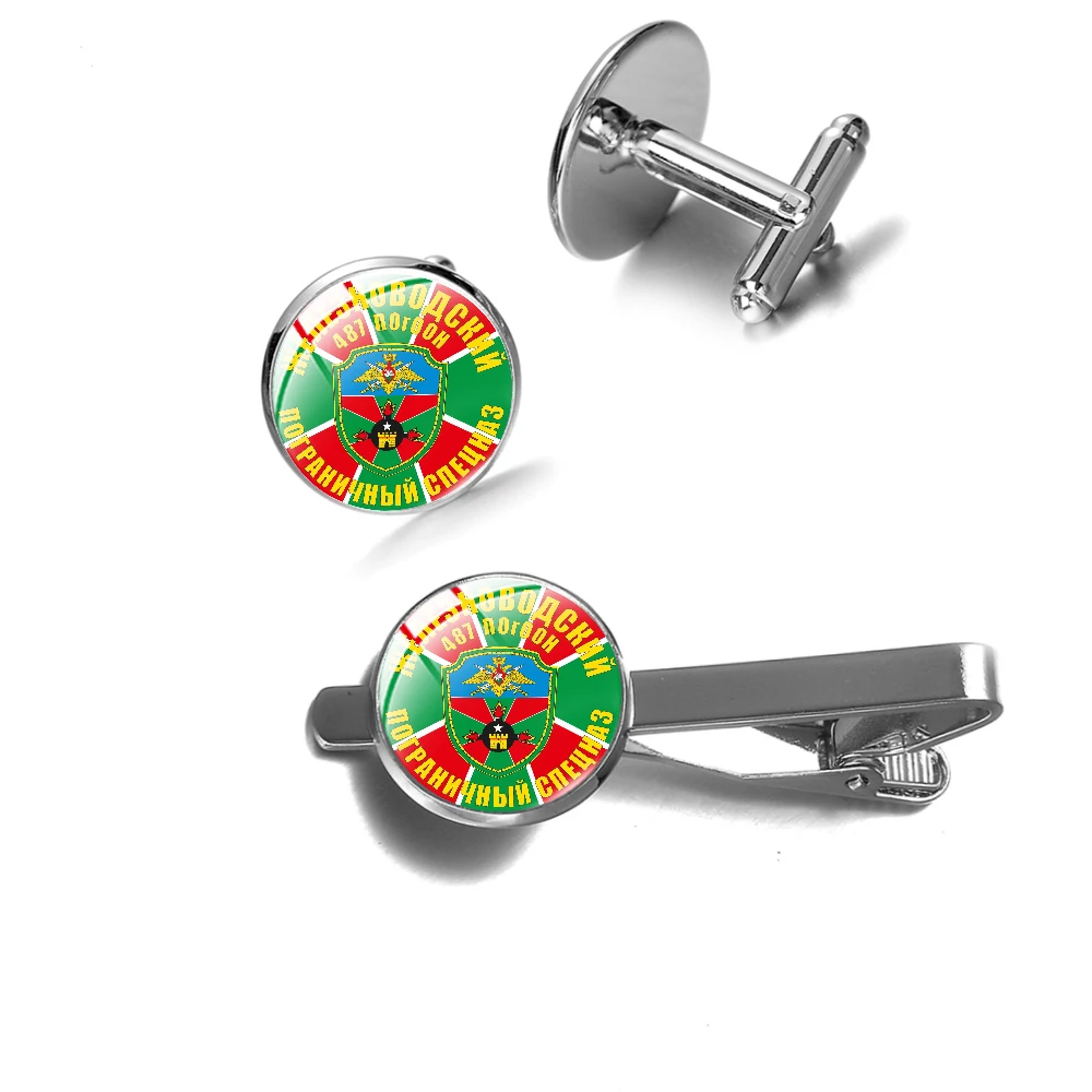 Пограничники России армии запонки с изображением флага Зажимы для галстука в