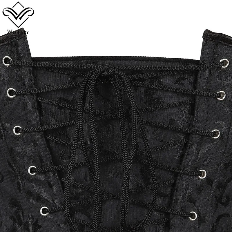 Wechery коричневый Готический корсет Бюстье Короткие талии тренер Платье-футляр на