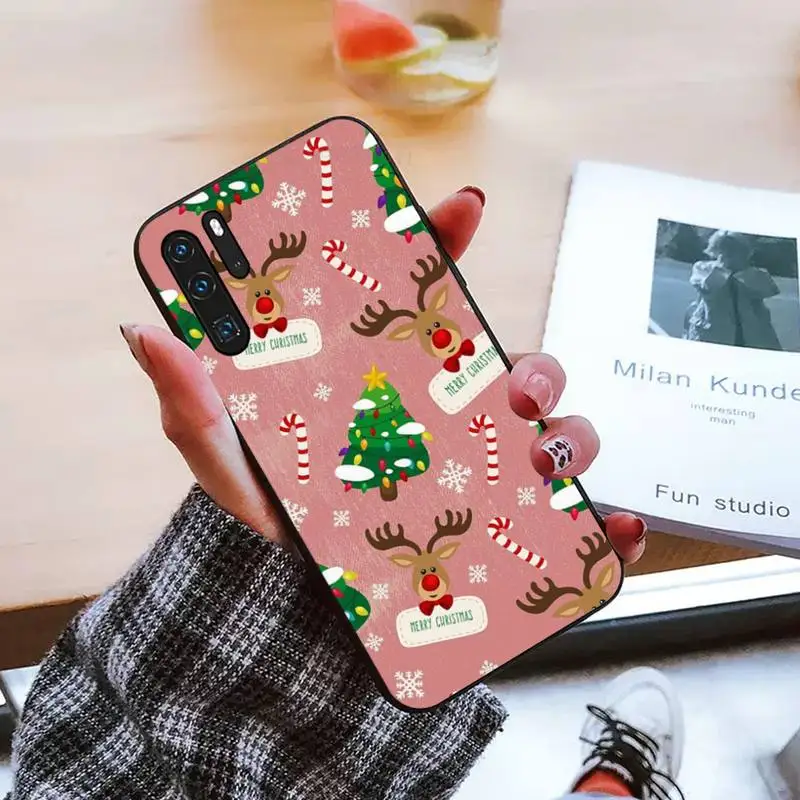 

Christmas Cartoon Deer Phone Cases For Huawei honor Mate mate P 10 9X 10i 20 30 40 y7 lite pro p smart 2019