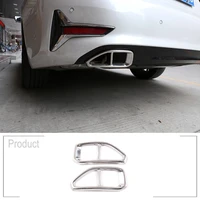 2pcs stainless steel style car exhaust muffler decorative cover trim accessories for bmw 3 series g20 g28 325li 2019 2020