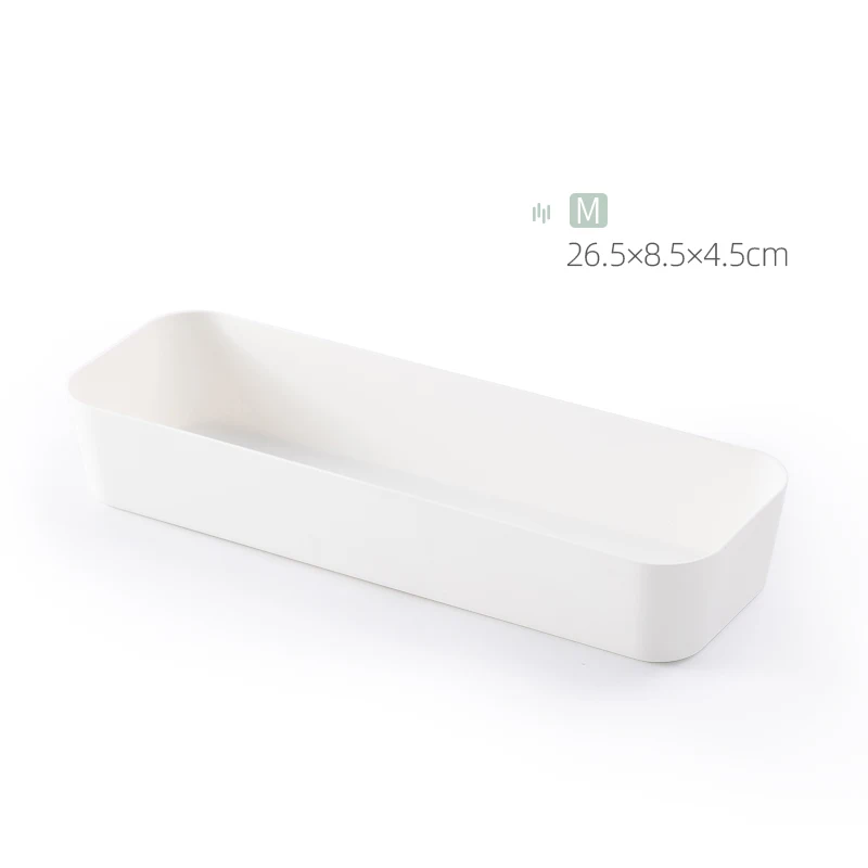 Medium white BNBS пластиковый поднос для сервировки столовых приборов, органайзер для хранения столовых приборов, поднос для доуеров, Кухонные цифровые аксессуары, ящик для косметики - Цвет: Medium white