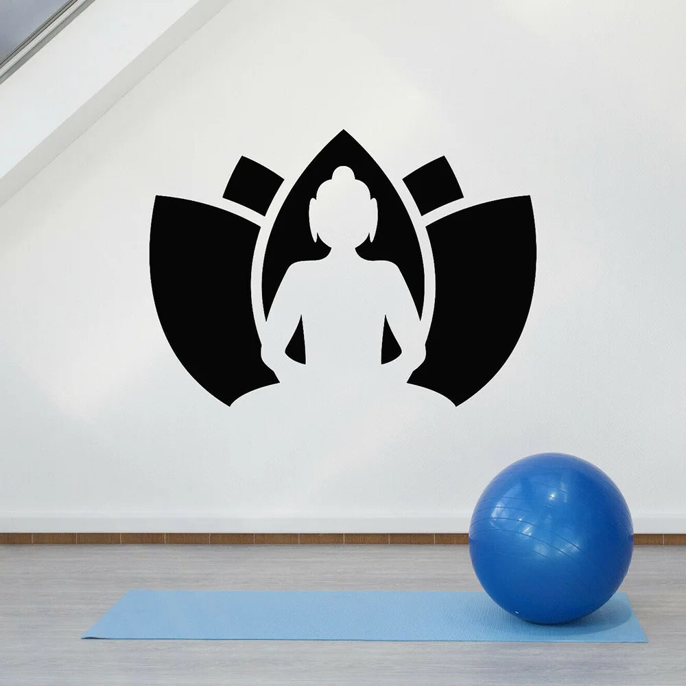 

Абстрактная Лотос виниловая наклейка на стену Декор Йога Студия медитация комната настенные наклейки домашний Декор Аксессуары для гостиной W608