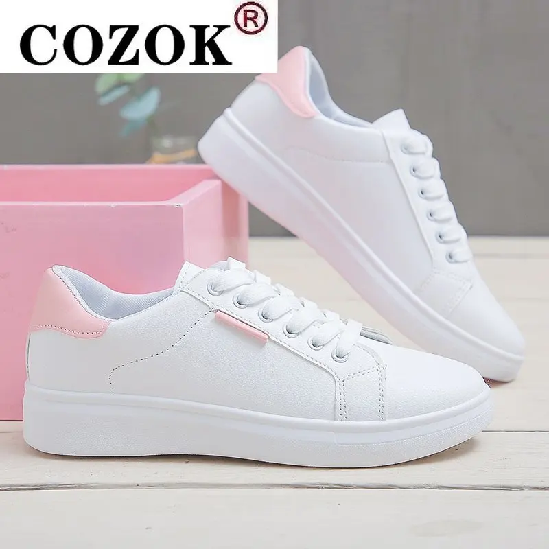 

Fashion Shoes Women's Vulcanize Shoes Spring New Casual Classic Solid Color PU Leather Shoes Women Casual White Shoes Sneakers
