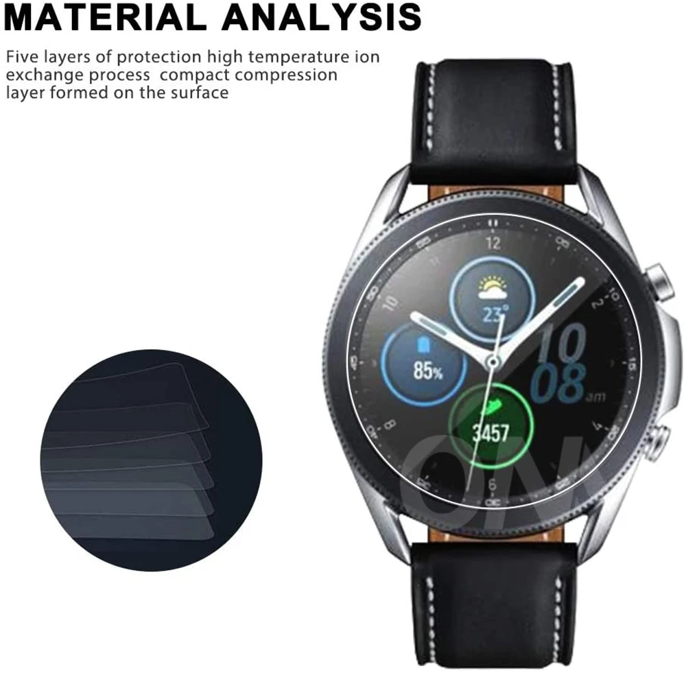 5Pcs 9H Premium Tempered Glass For Samsung Galaxy Watch 3 41MM & 45MM Smartwatch Screen Protector Film Accessories