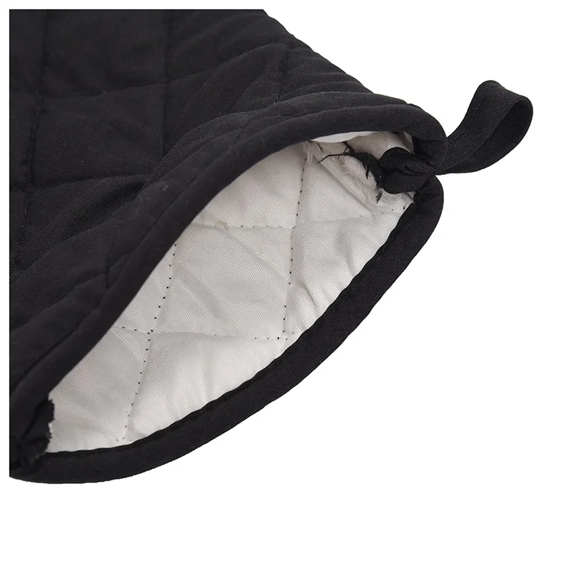 

New 1 Pair Kitchen Craft Heat Resistant Cotton Oven Glove Pot Holder Baking Cooking Mitts Black