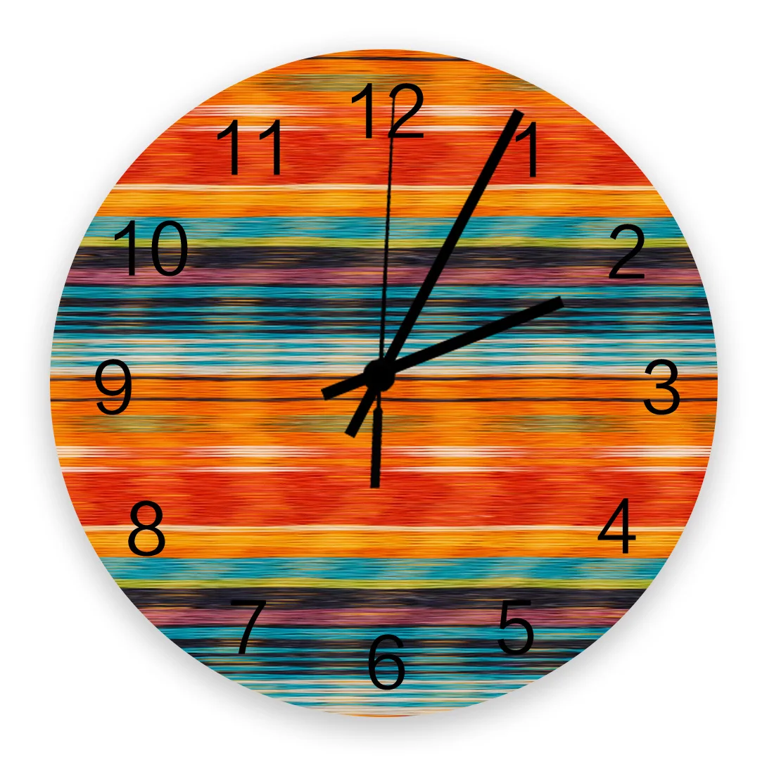 

30 см модные часы с акварельными полосками, текстурные, для дома, просто бесшумные декоративные настенные часы, часы для гостиной, настенные ...