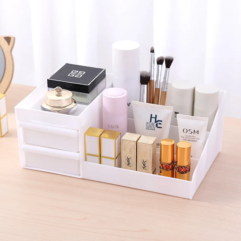 

Drawer Type Cosmetic Storage Box Multi Purpose Bedroom Accessories Jewelry Sorting Box Table Top Dressing Lipstick Storage Box