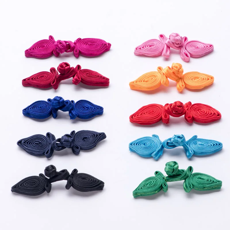 4 пары пуговиц-застежек с узлом китайской лягушки для костюмов Чонсам Тан