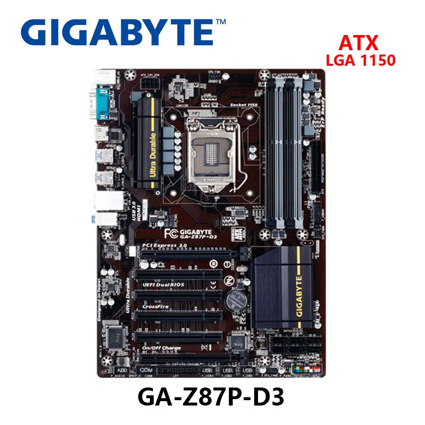 Б/у Материнская плата Gigabyte GA Z87P D3 1150 Z87 DDR3 USB3.0 32 ГБ SATA III десктопная материнская
