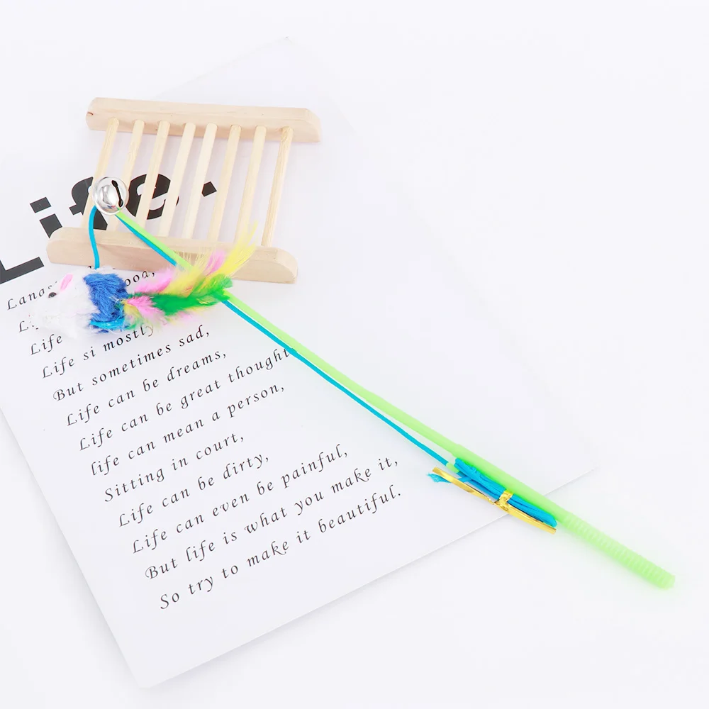 Высококачественная пластиковая мышь с перьями Веселая игра игрушка для домашних