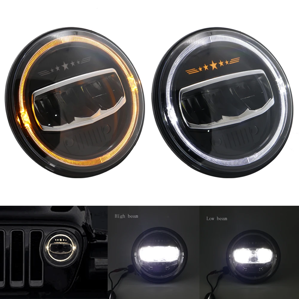 7 &quotдюймовый светодиодный головной светильник лампы H4 - H13 Белый Halo Ангельские