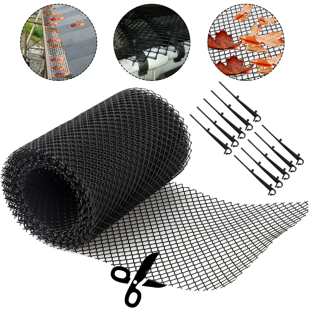 

6"/7" Gutter Guard Mesh Gutter Guard With 10 Stakes To Protect From Leaves Debris Clogging Gutter Downspout Drain Dropshipping