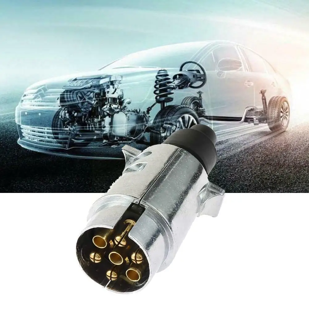 

Metal Trailer Connector Car Electric Accessories 7 Converter Pin Supply Power Kits Adapter Plug Tool Durable Shape Towing R D4G8