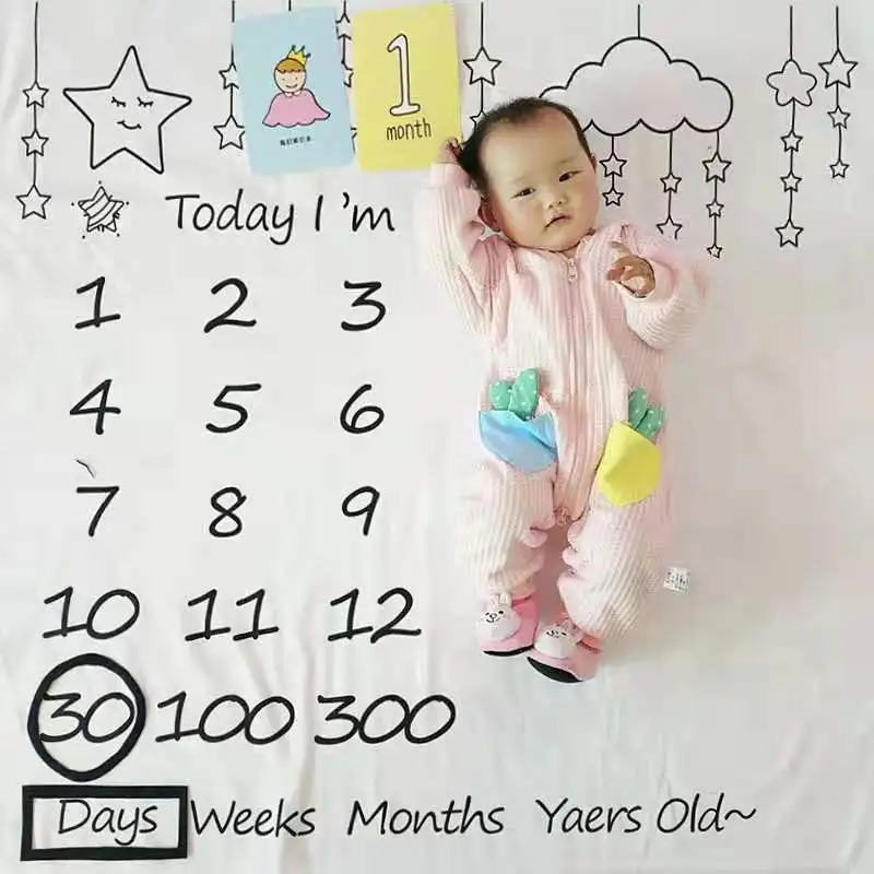 Новорожденный ребенок ежемесячный рост веха одеяло реквизит для фотосъемки фон