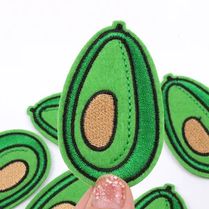 5pcs Avocado Cloth Patch Stickers For Kids Cartoon Fruit Patches Iron-on Heat Transfers DIY Decoration Appliqued For Women's Top