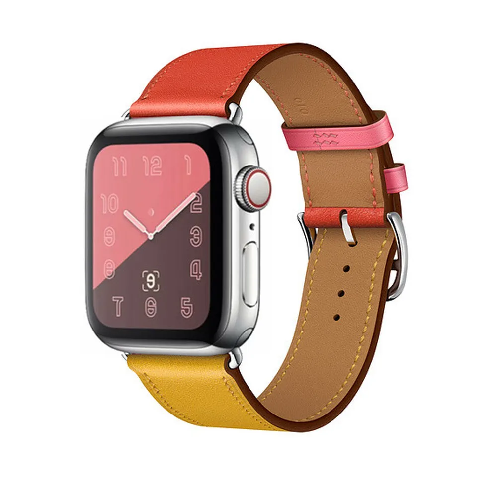 Один ремешок из натуральной кожаный для наручных часов Apple Watch 42 мм 38 40 44 iWatch серии