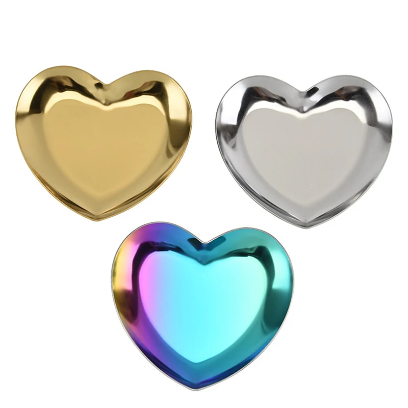 

Nordic Home Decoration Accessories Serving Tray Metal Heart-Shaped Ring Necklace Jewelry Storage Organizer