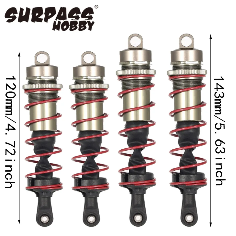 SURPASS HOBBY-Amortiguador delantero de 120mm, suspensi&oacute;n trasera de 143mm para 1/8 JLB, HSP, ZD Racing, DHK, HPI, df-model, Traxxas, Wltoys-0