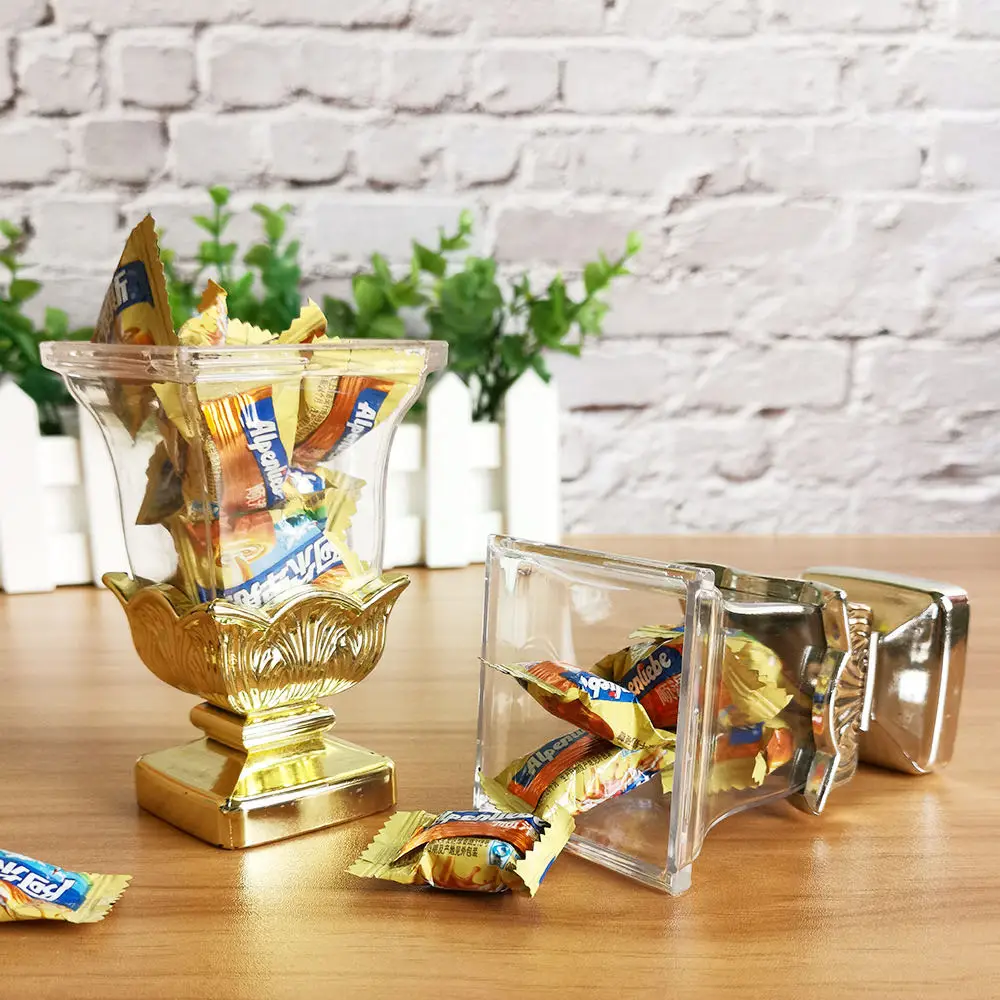 

Креативная Подарочная коробка для свадьбы и вечеринки в европейском стиле, Золотая и серебряная квадратная чашка с лотосом, Подарочная кор...