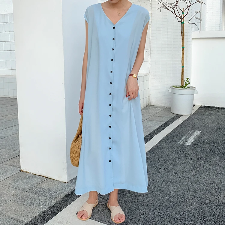 Женское винтажное платье-жилет повседневное Свободное длинное платье в стиле