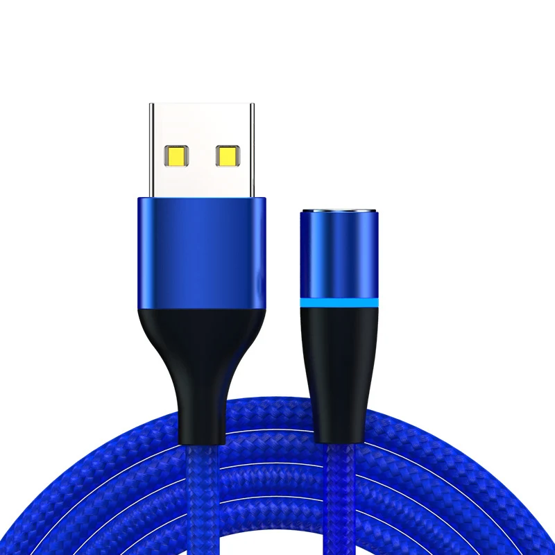 Blue Cable Only Магнитный кабель IPSKY, 3 А, быстрая зарядка через usb, Тип C, для телефона, вращение на 360, магнитный кабель для передачи данных для Iphone X XR, зарядное устройство для samsung, шнур - Цвет: Blue Cable Only