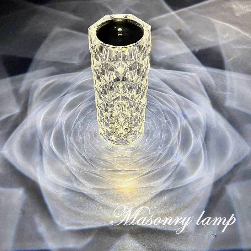 

LED crystal lamp outstanding luxury home decoration masonry design bedroom table lamp night light masonry lamp