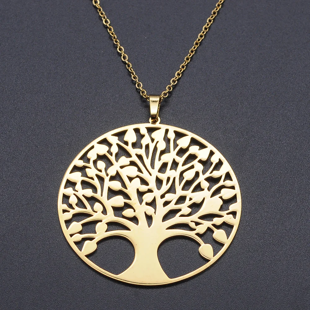 Life Tree Stainless Steel Charm Necklace for Women Dropshipping Accept OEM Order Fashion Jewelry Necklaces Wholesale | Отзывы и видеообзор