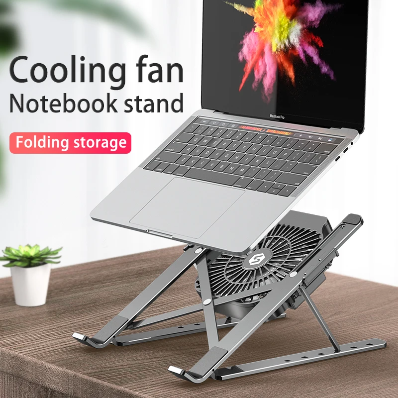 Foldable Laptop tablet Stand With Cooling Fan Heat Dissipation For Desktop MacBook Air Pro Stand Notebook Holder HP DELL Cooler Foldable Laptop tablet Stand With Cooling Fan Heat Dissipation For Desktop MacBook Air Pro Stand Notebook Holder HP DELL Cooler