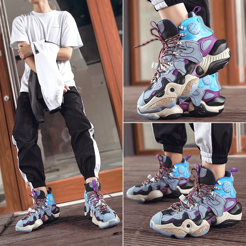 

Autumn New Stylish Colorful High Top Sneakers Men Platform High Quality Designer Trainers Men Chunky Sneakers Men zapatillas