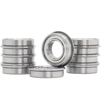 f6800zz flange bearing 10x19x5 mm abec 1 10 pcs f6800 z zz flanged ball bearings