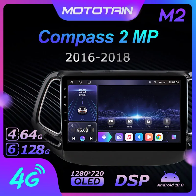 

Mototain 6G+128G Android 10.0 Car Multimedia Radio Player for Jeep Compass 2 MP 2016 - 2018 Auto video Head Unit 4G LTE SPDIF
