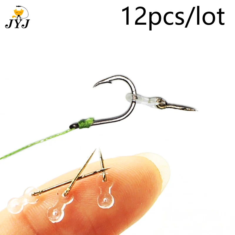 

12pcs Bait Sting Boilies Pin with Clear Rubber Corn Ronnie Hair Rig Carp Feeder Tackle Metal Bait Spike Carp Fishing Accessories