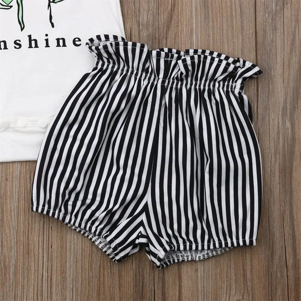 

Cute Baby Girl Clothes Set Letter Print Infant Girl Clothing Outfits Newborn Clothes 2Pcs Baby Romper Bodysuit Shorts Fille Set