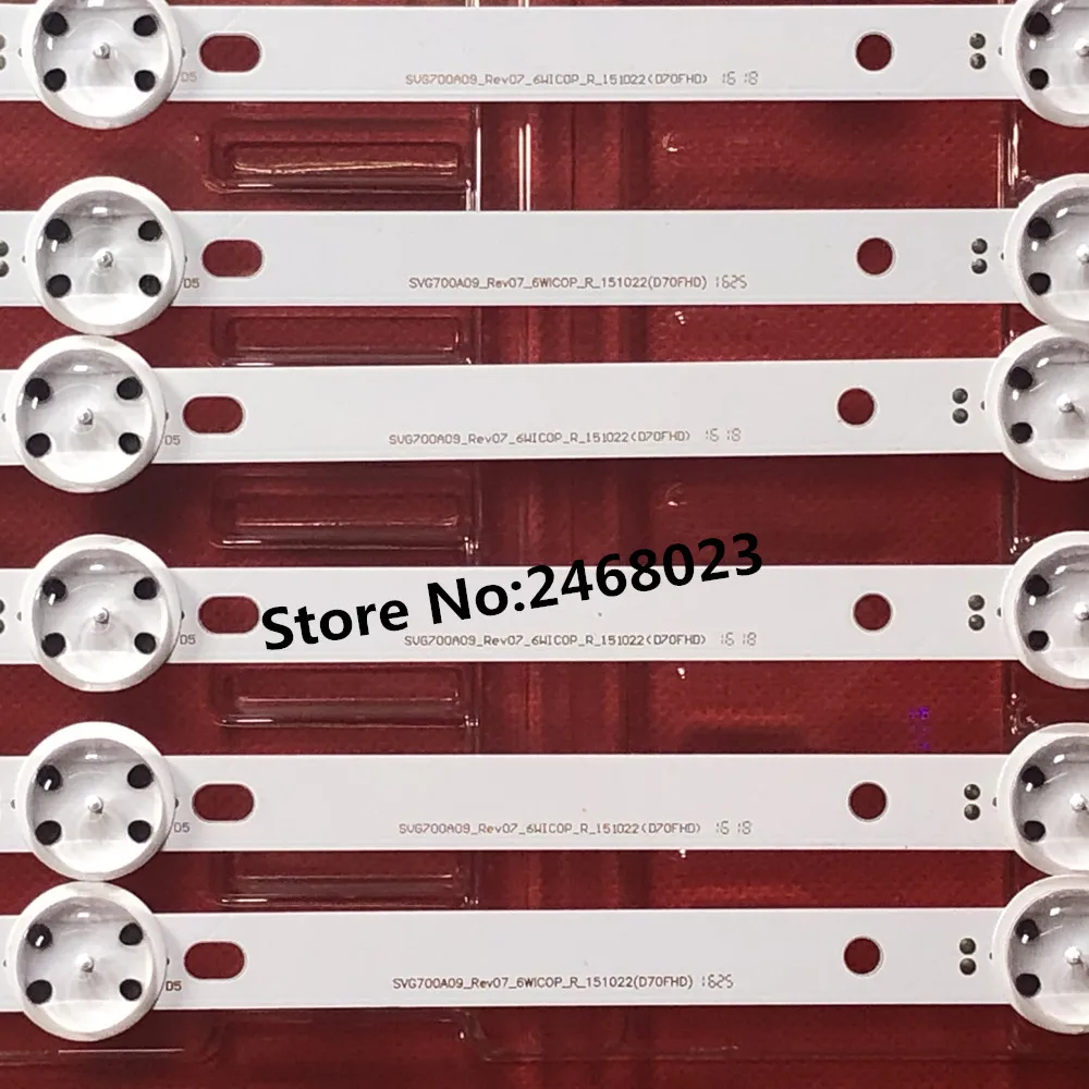 12pcs Светодиодная лента подсветка для Vi zio D70 D3 SVG700A09_REV07_6WICOP_R/L_151022(D70FHD)|Светодиодные