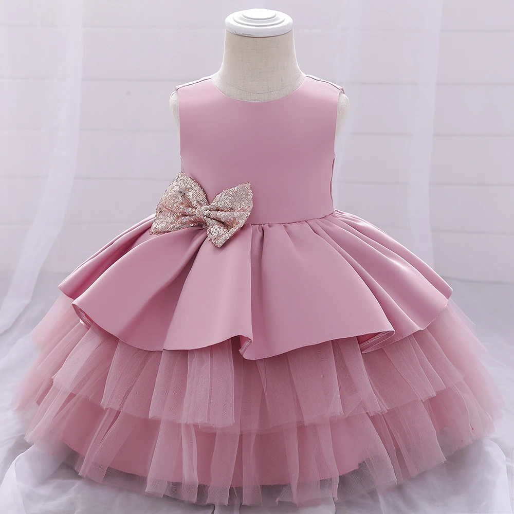 Infant Girl Dresses Girl Ball Gown Tutu Princess Dress Sequin Bow Baby Girl Dress 1st Birthday  Party Dress Wedding Girl Dresses