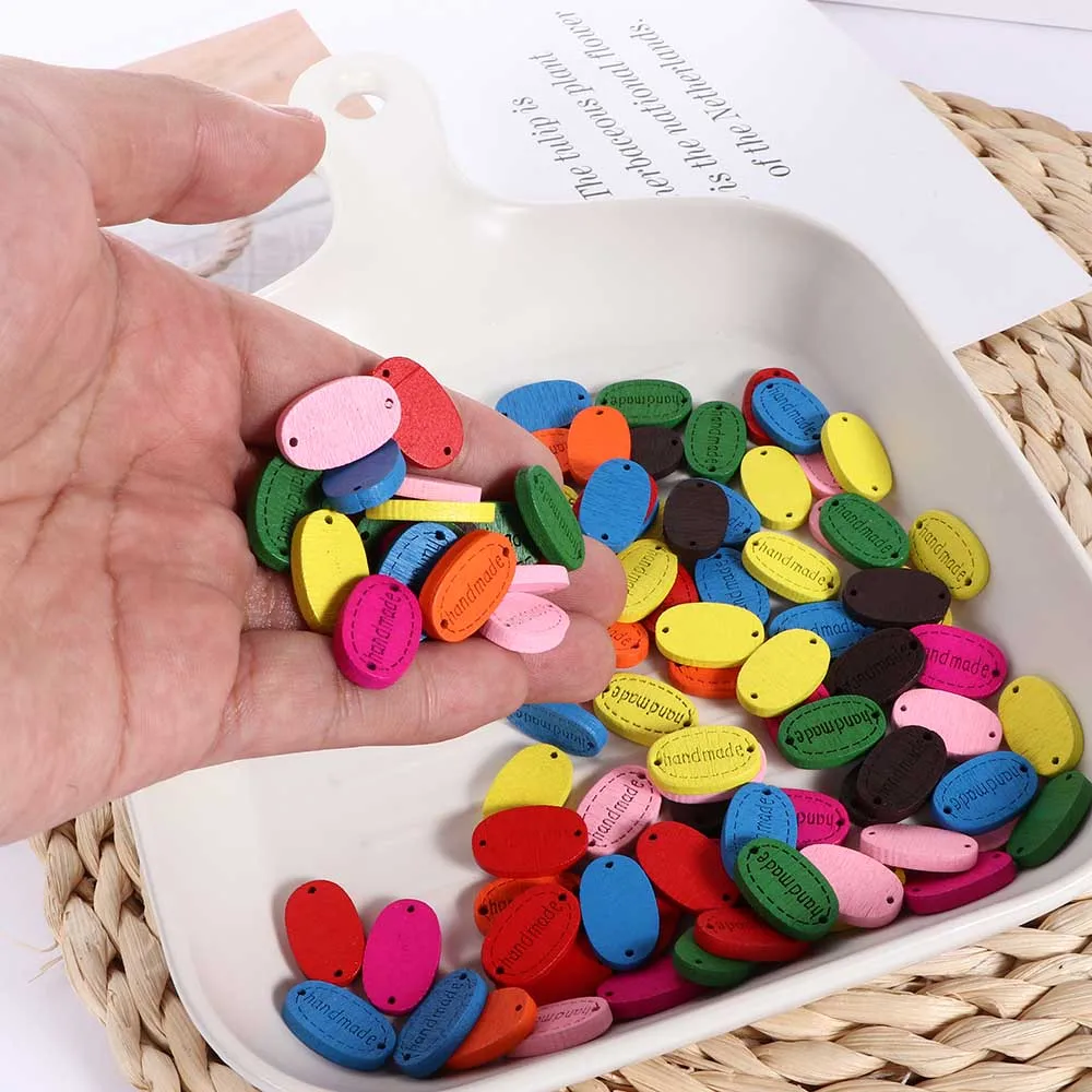 100 шт. деревянные пуговицы для одежды Рукоделие Шитье буквы ручной работы