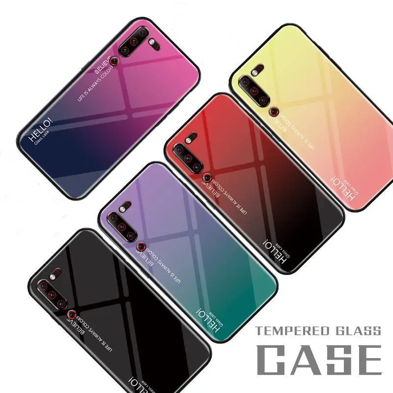 Цветной чехол из закаленного стекла для Lenovo Z5S Z6 Pro Z6Lite градиентная задняя крышка
