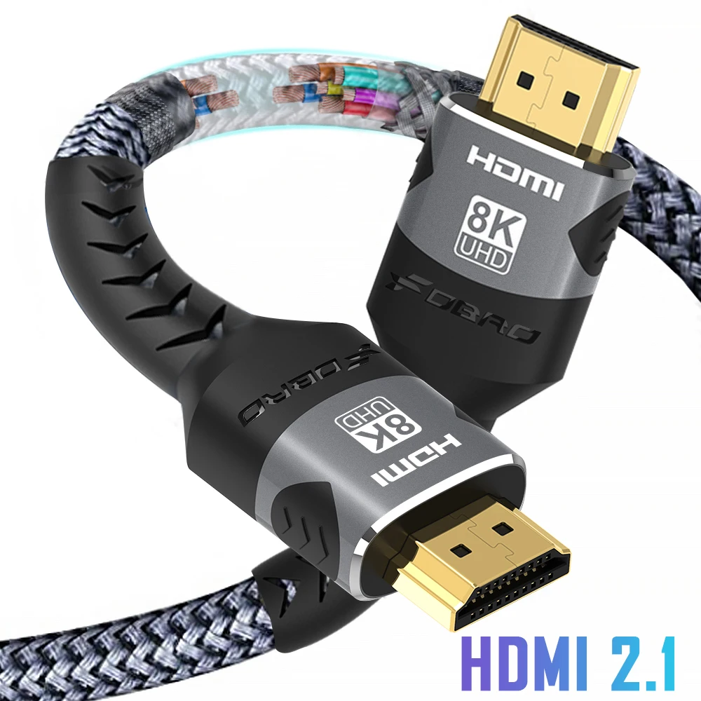 Кабель HDMI 2 1 FDBRO порт дисплея 4 кабель 8K 4K HDR 165 Гц 60 48 Гбит/с фотоадаптер для Ps5 Rtx 3080