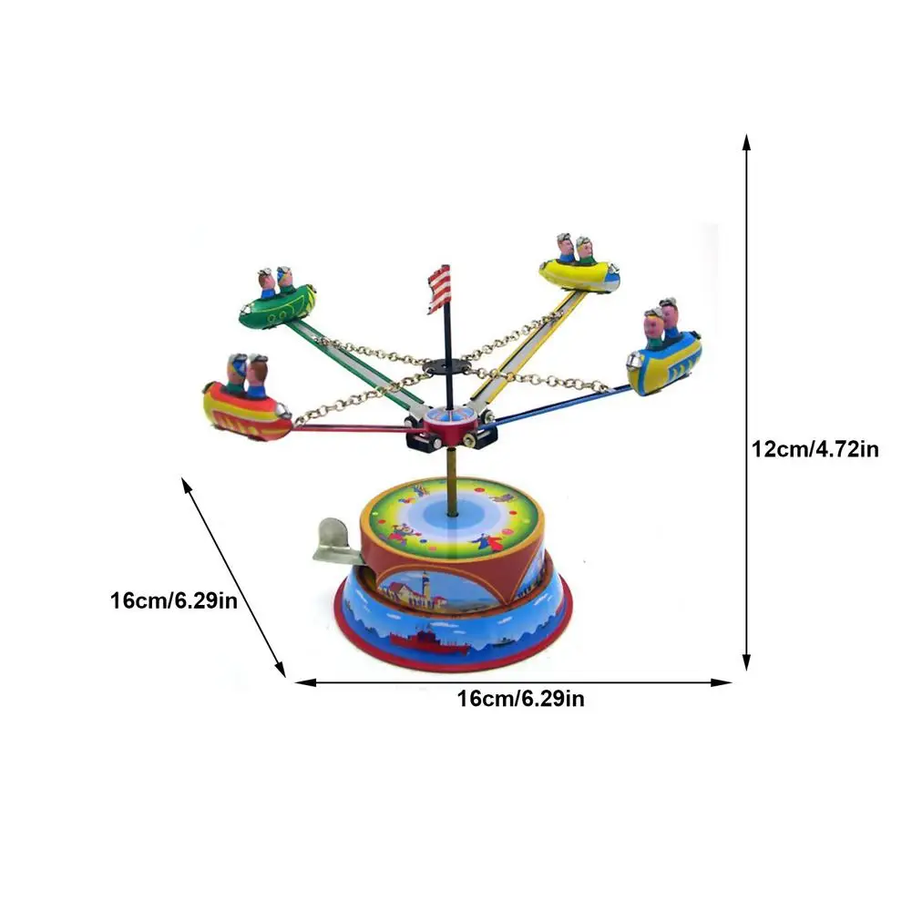 

Kids Clockwork Toy Classic Iron-Covered Spinning Mini Amusement Park Photography Props Funny Toys For Children Gifts