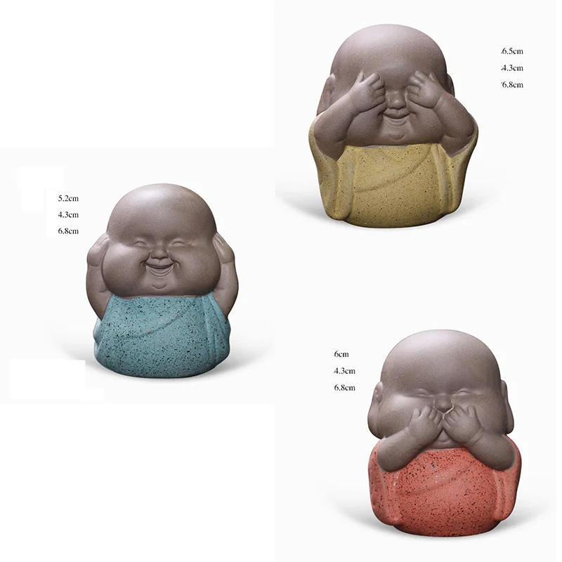 3 шт. декоративные статуи Будды Декоративная скульптура керамическая статуэтка