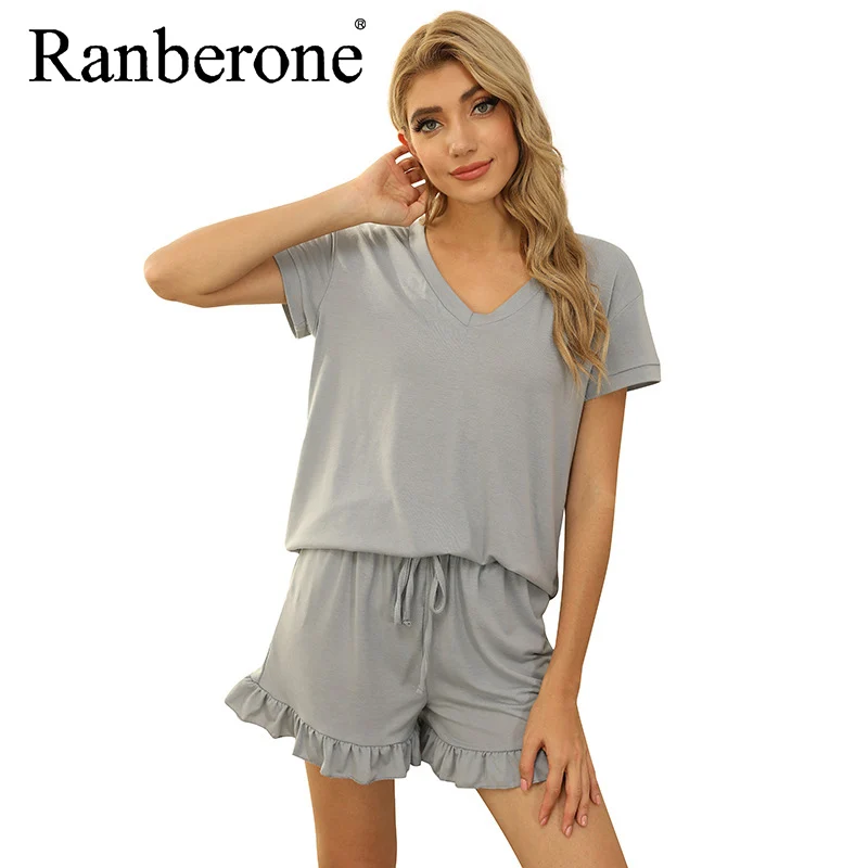 2 Piece Women's Sets Sporty Summer Short Sleeve T-shirt And Shorts Suit Sporting Outfit Casual Home Loose Sports Tracksuits 2021