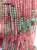 redgreen natural brazilian strawberry quartz ice crystal faceted stone beads 4 10 mm for jewelry diy production