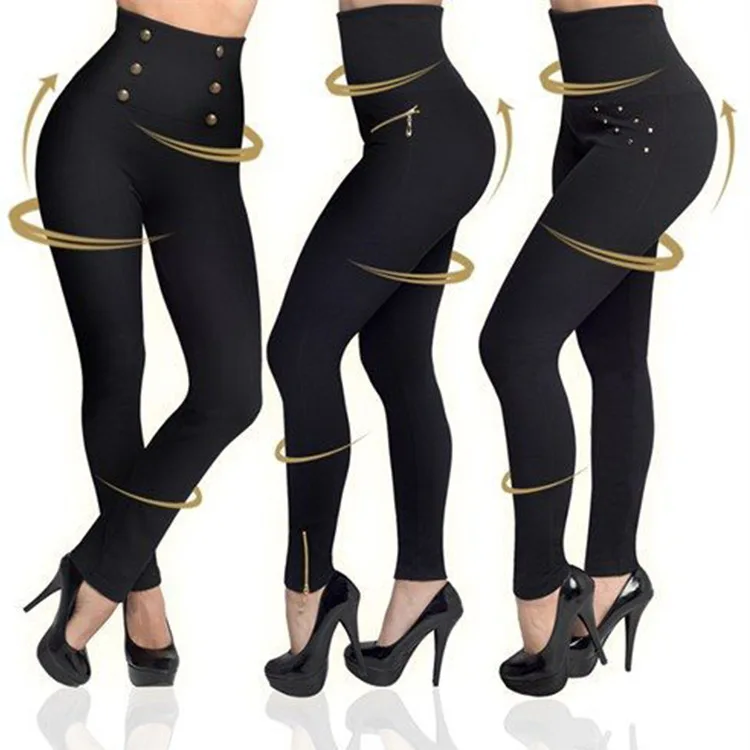 Hot sport sexy diamond jewelry zipper button high waist buttock seamless elastic Leggings Capri Yoga Pants