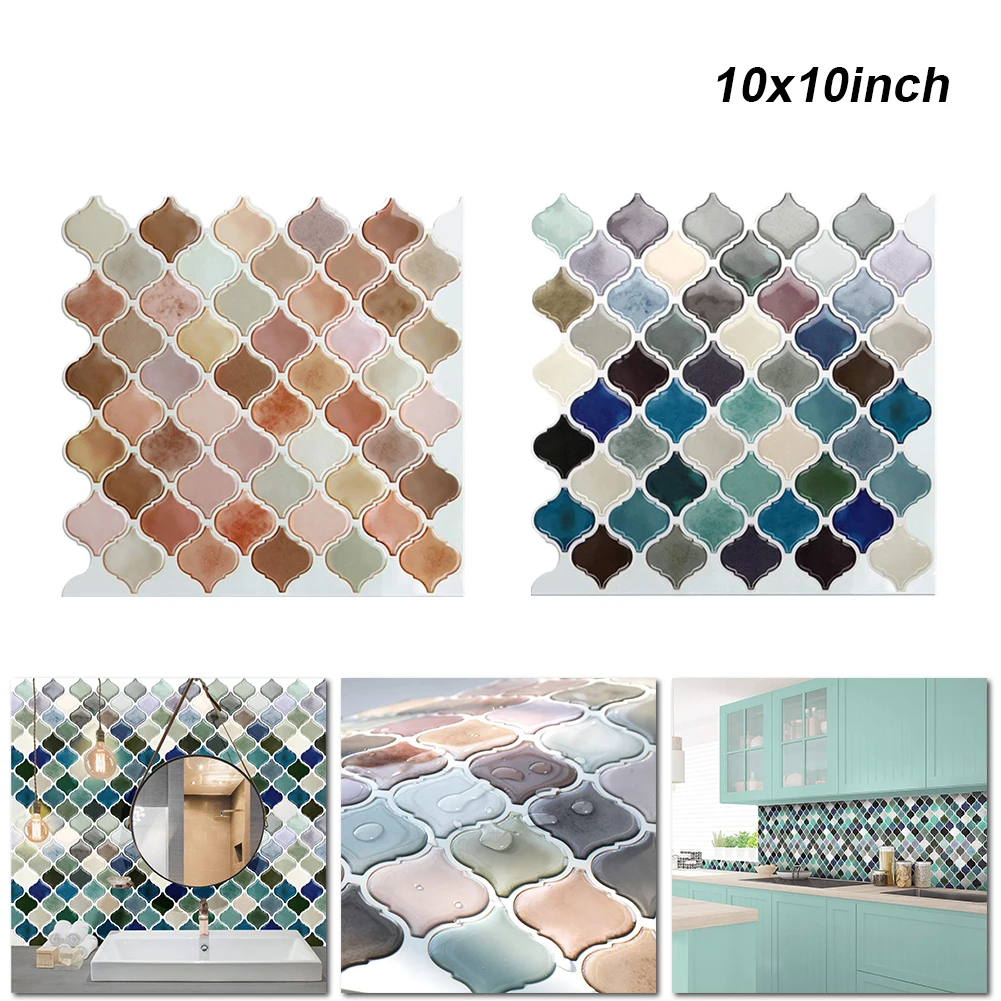 

Mosaic Brick Tile Stickers For Bathroom Kitchen Wallpaper Waterproof Self-adhesive DIY Wall Sticker Home Decor Decal