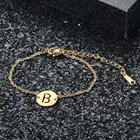 Сказочный 100% настоящий A-Z из нержавеющей стали с золотым наполнителем, очаровательный браслет с буквой для женщин